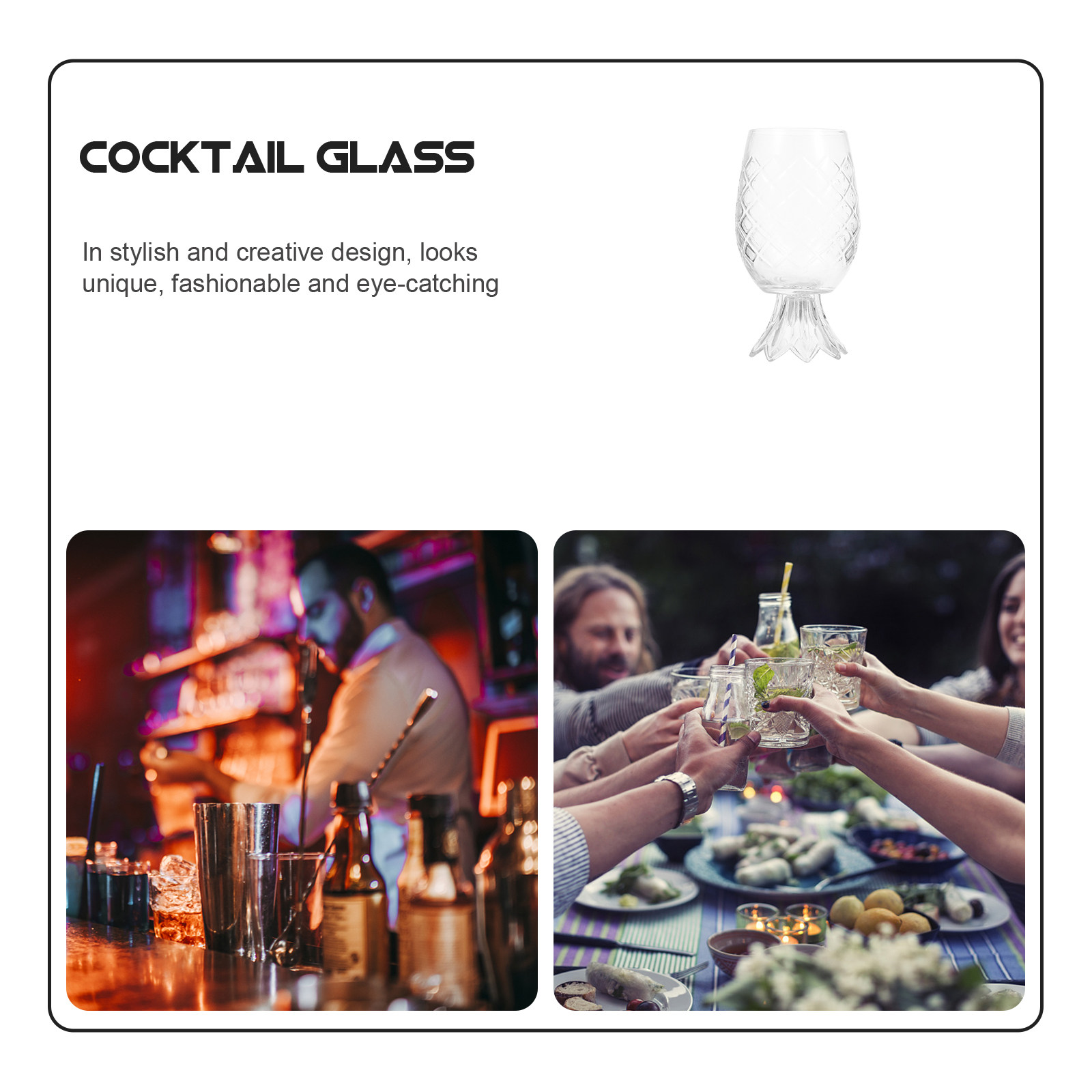 고급 파인애플 모양 칵테일 글라스 세트, 매끄러운 가장 - Home Bar Set 리뷰 및 가격